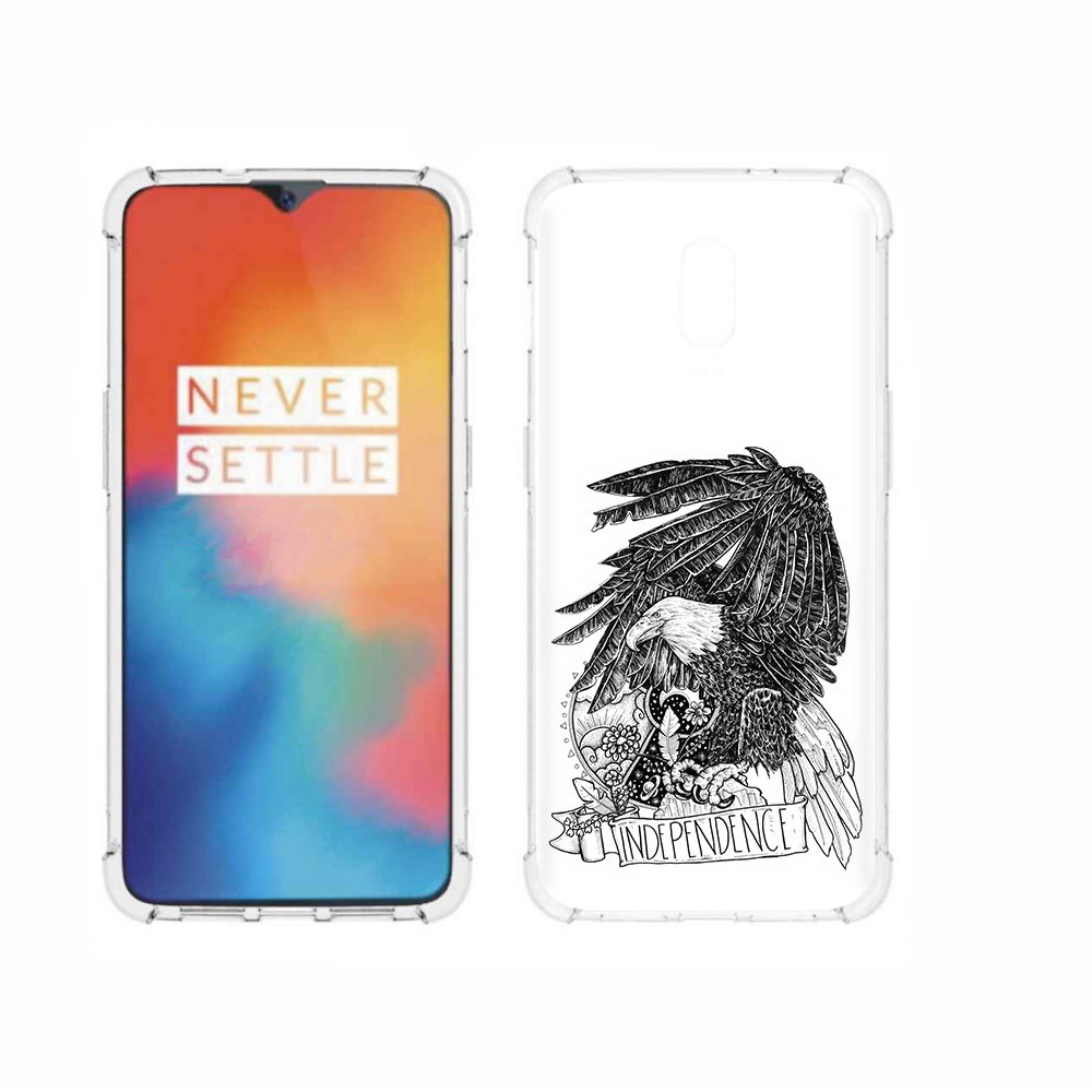 

Чехол MyPads Tocco для OnePlus 6T черно белый сокол, Прозрачный, Tocco