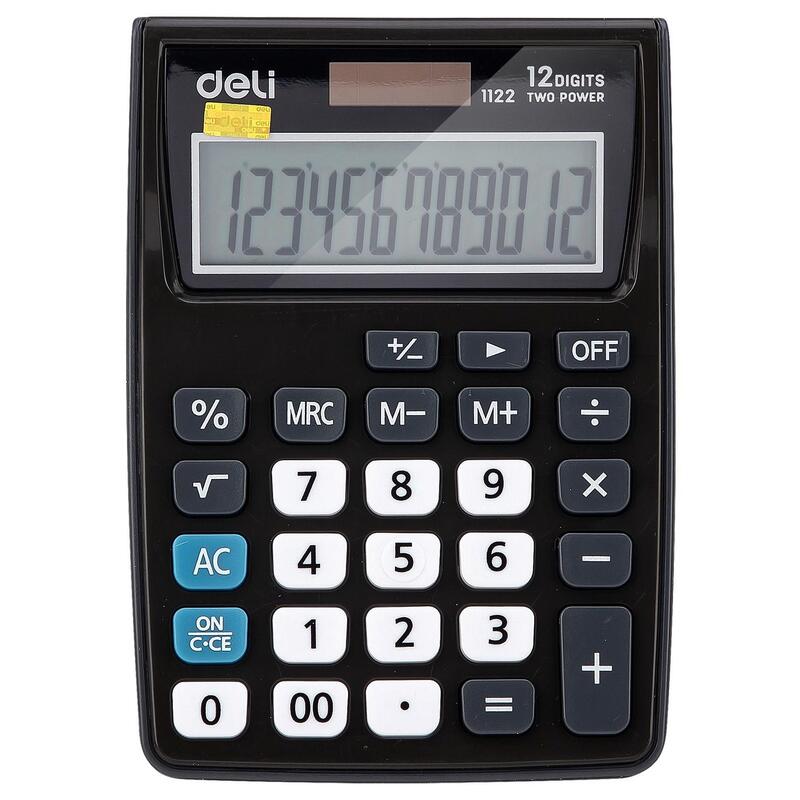 

Калькулятор настольный Deli E1122/GREY, 12 разрядов, серый, E1122
