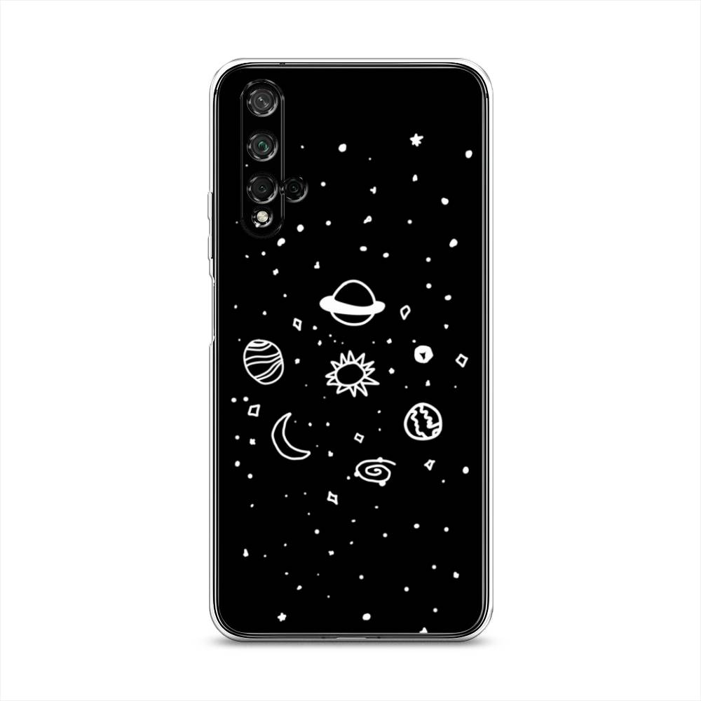 

Чехол для Honor 20/Huawei Nova 5T "Дудл солнечной системы", Бежевый;серый, 69550-2