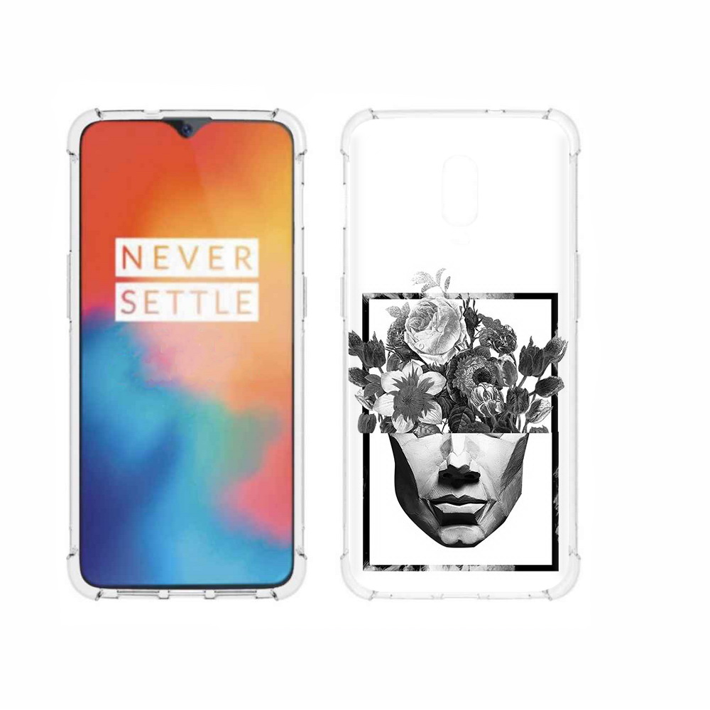 

Чехол MyPads Tocco для OnePlus 6T черно белая ваза в абстракции, Прозрачный, Tocco
