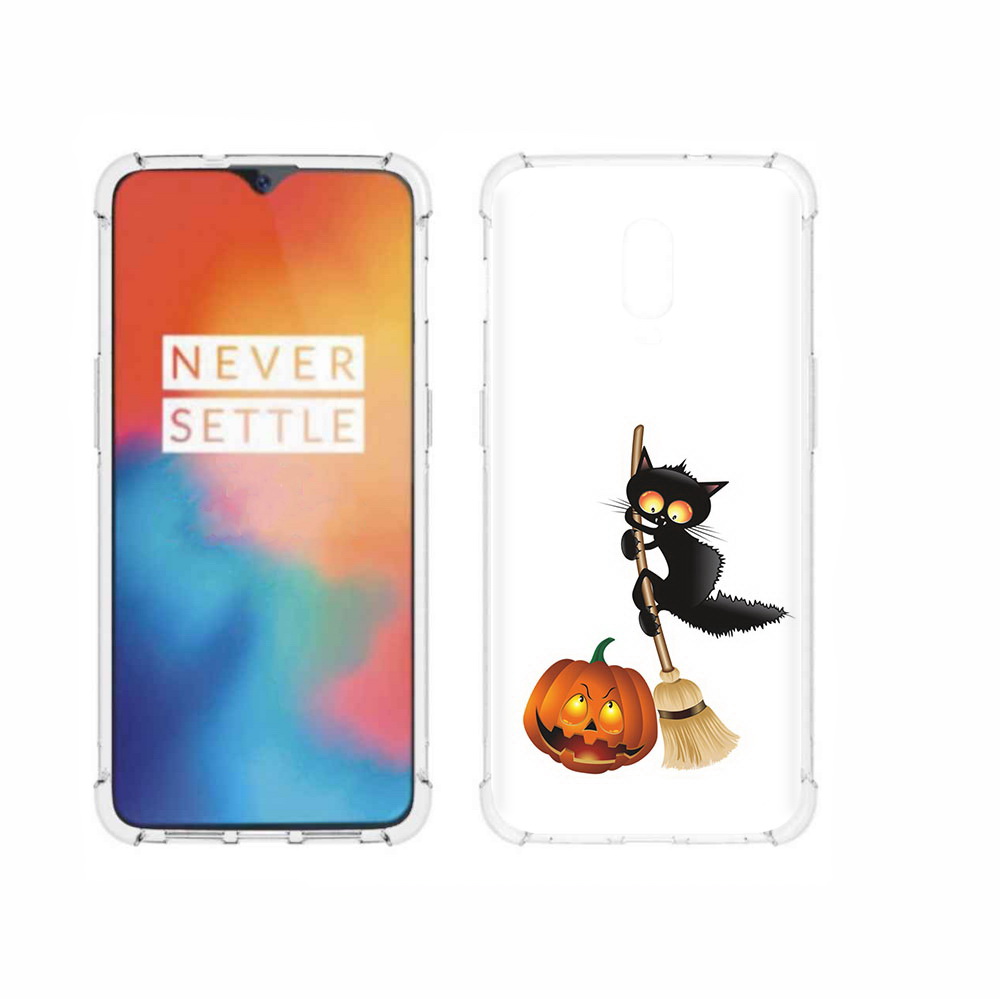 

Чехол MyPads Tocco для OnePlus 6T хэлуинский котик, Прозрачный, Tocco