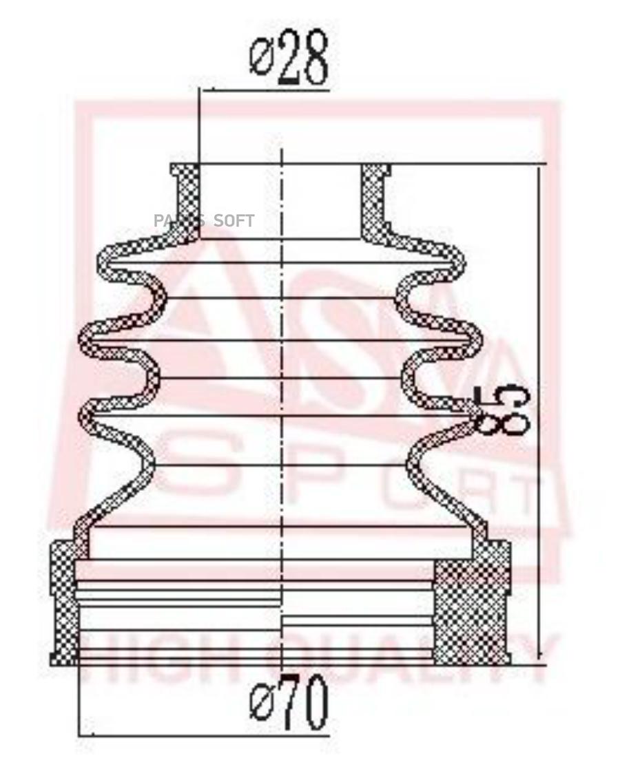 

Пыльник ШРУСа (к-кт без смазки) 20x68x81 TOYOTA COROLLA ZZE150 2006-