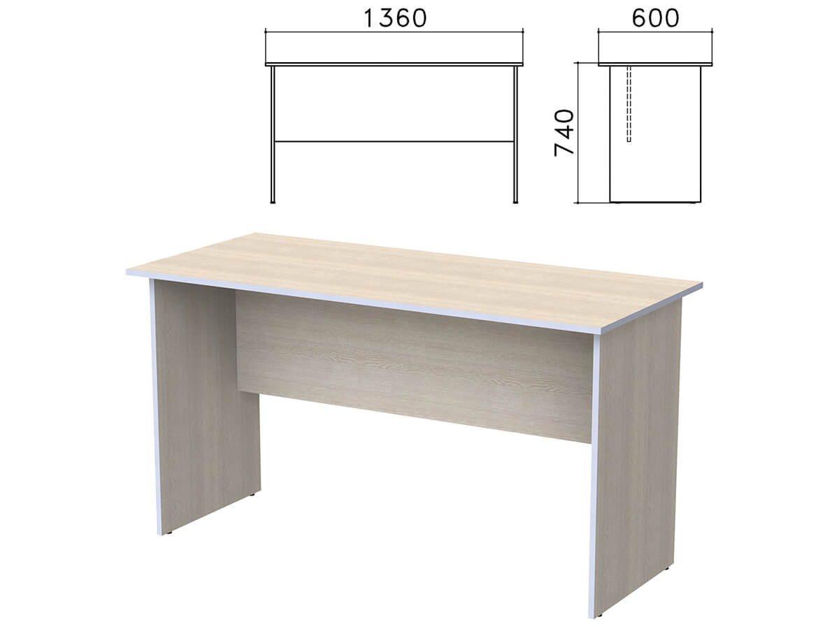 фото Бюджет стол письменный "бюджет", 1360х600х740 мм, дуб шамони светлый, 402661-430