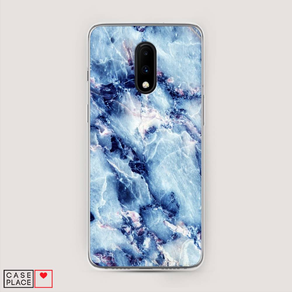 

Чехол на OnePlus 7 "Мрамор с синими прожилками", Синий, 150750-3