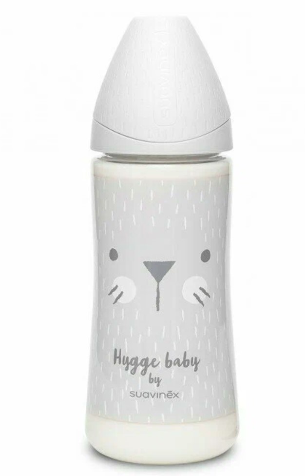 

Детская бутылочка, suavinex, hugge baby,360 мл серый зайка с крапинками