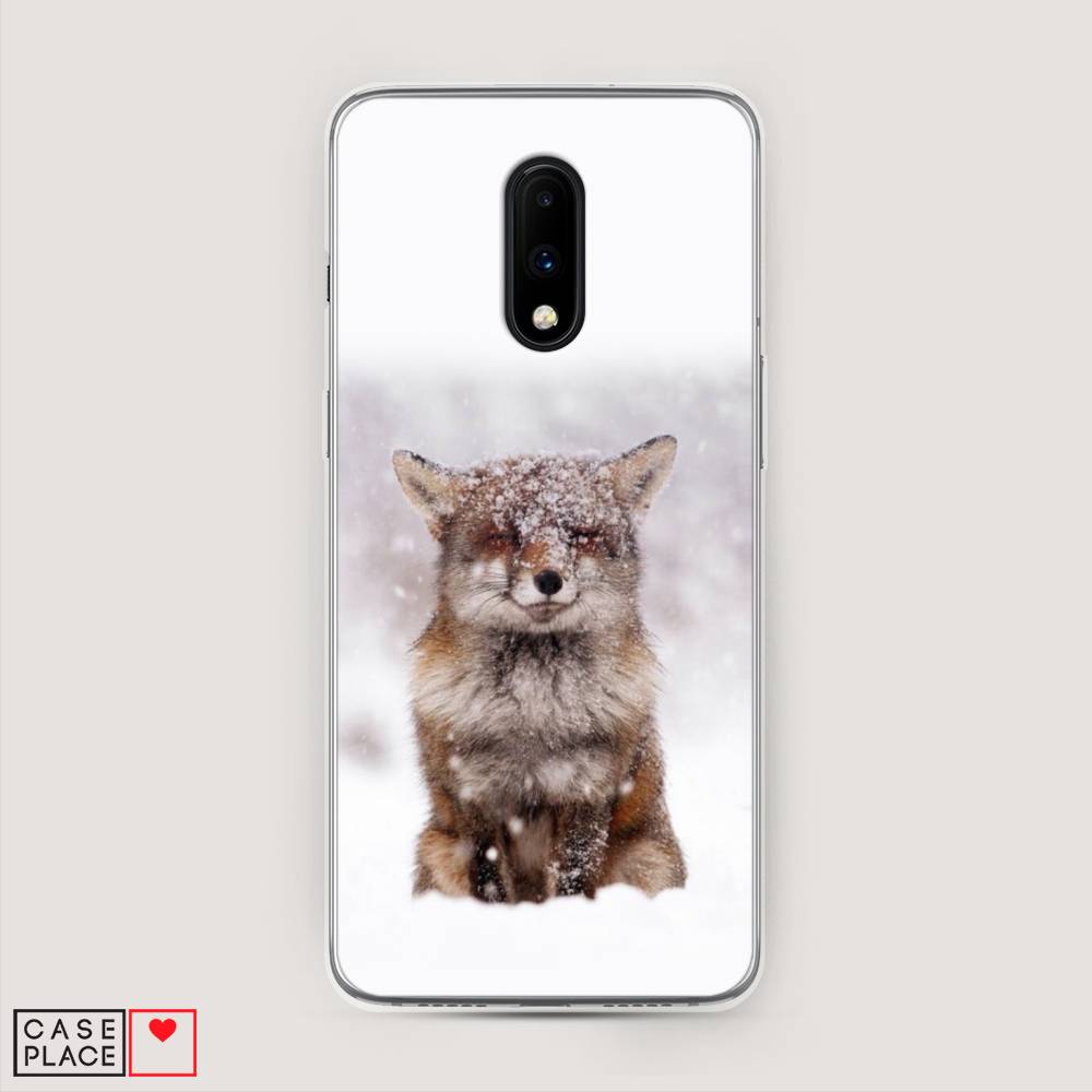 

Чехол на OnePlus 7 "Зимняя лиса", Белый;серый;коричневый, 150750-1