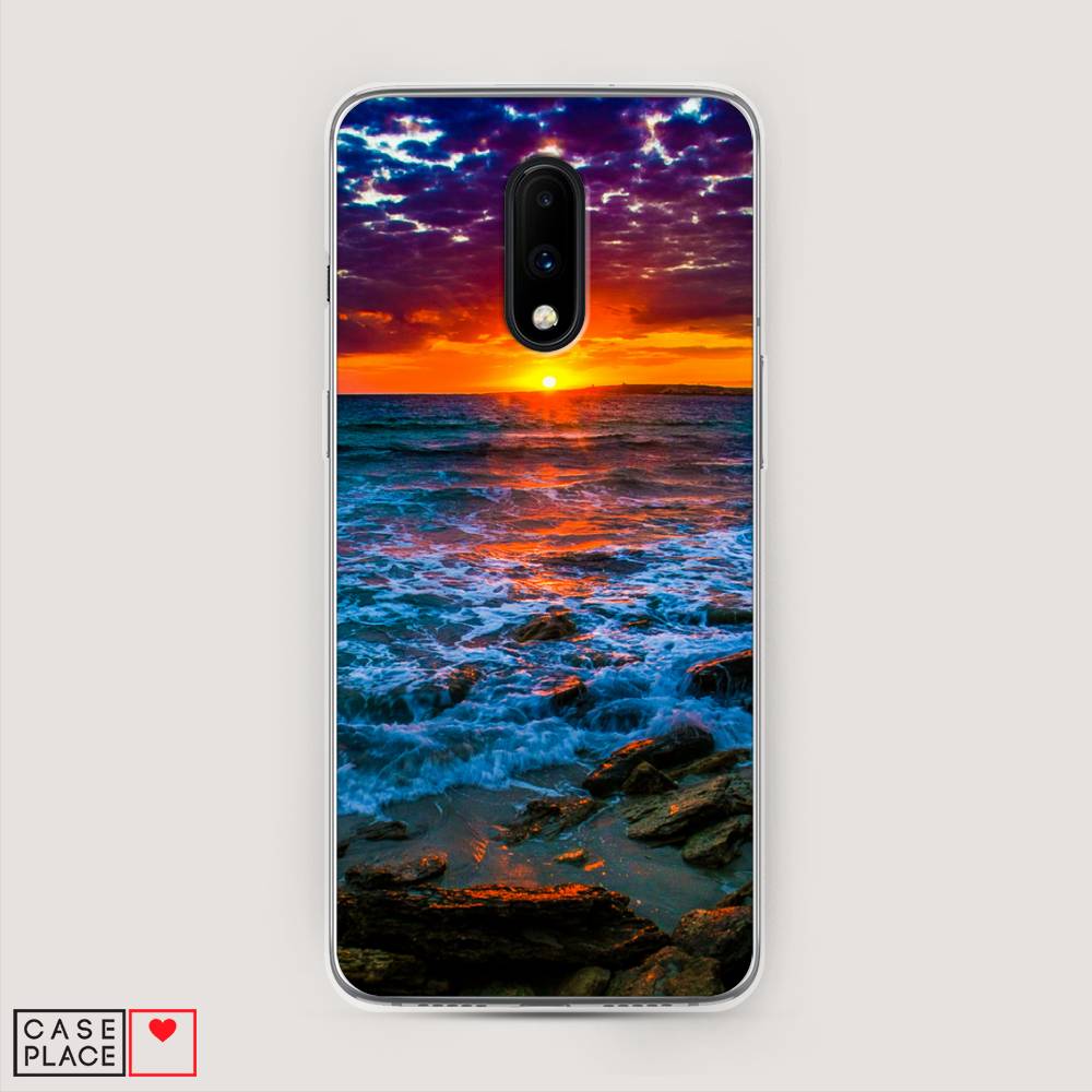 

Чехол на OnePlus 7 "Закат 1", Оранжевый;синий, 150750-2