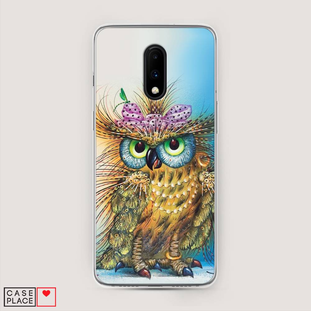 

Чехол на OnePlus 7 "Модная сова", Коричневый;голубой, 150750-1