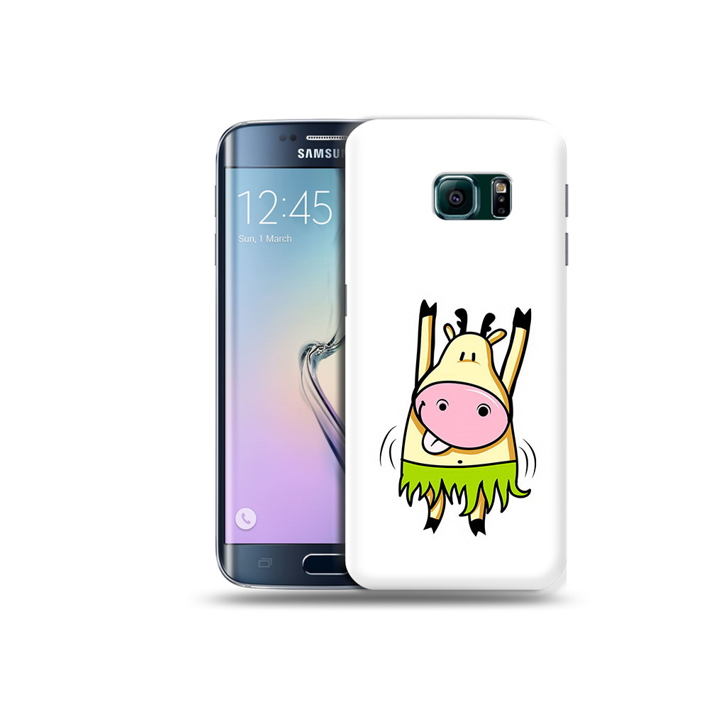 

Чехол MyPads Tocco для Samsung Galaxy S6 Edge Веселая корова, Прозрачный, Tocco