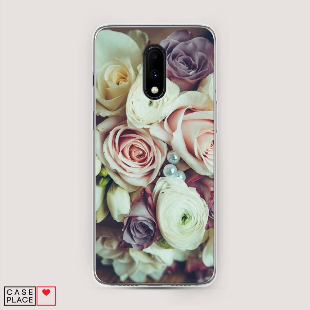 

Чехол на OnePlus 7 "Свадебный букет", Белый;фиолетовый, 150750-2