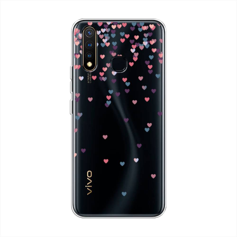 

Чехол на Vivo Y19 "Посыпка сердечки", Розовый;фиолетовый, 261950-3