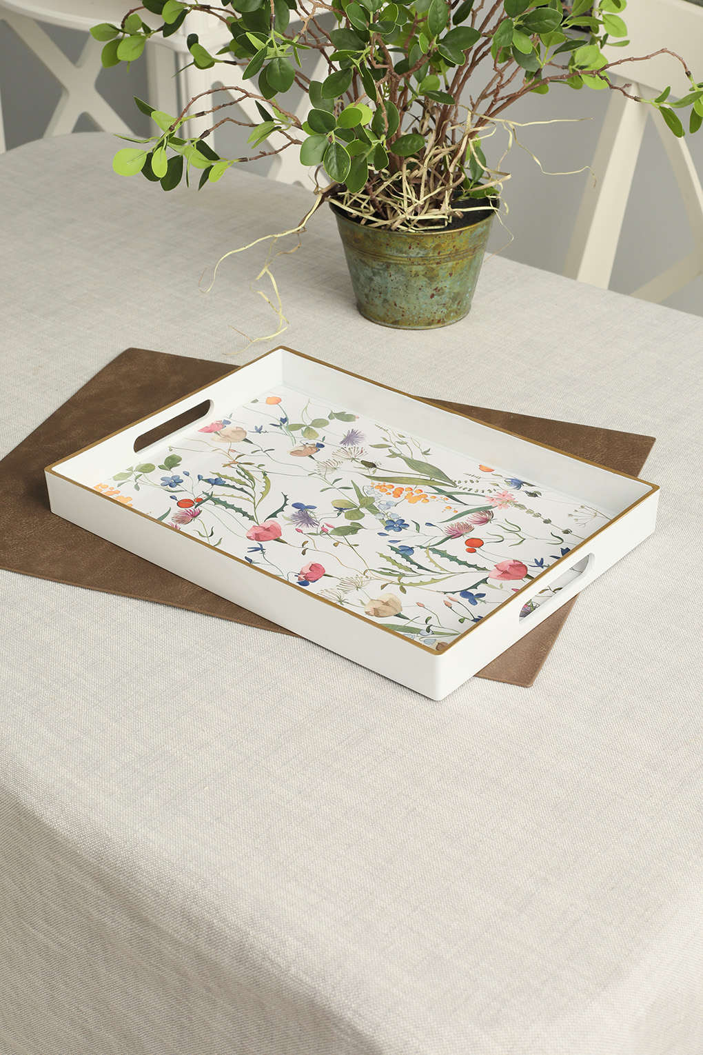 Поднос Andrea Fontebasso SV9VS252451, 23x35 см, белый/принт