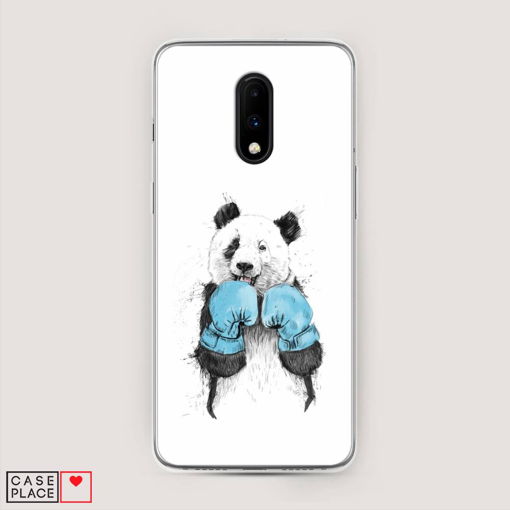 

Чехол на OnePlus 7 "Панда боксер", Голубой;белый;серый, 150750-1