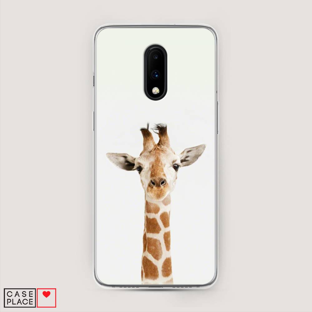 

Чехол на OnePlus 7 "Любопытный жираф", Бежевый;коричневый, 150750-1