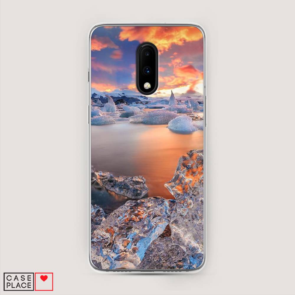 

Чехол на OnePlus 7 "Ледники", Синий;оранжевый, 150750-2