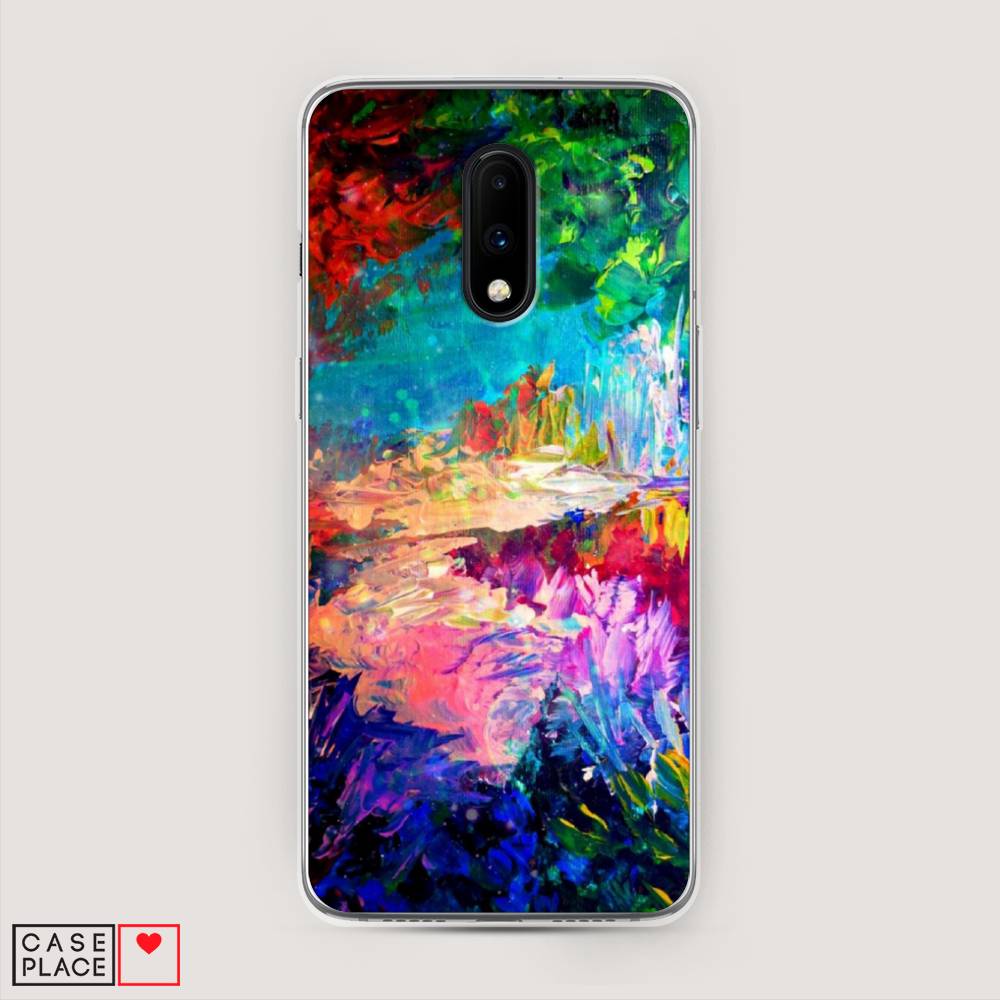 

Чехол на OnePlus 7 "Лес-гуашь", Синий;розовый;зеленый, 150750-4