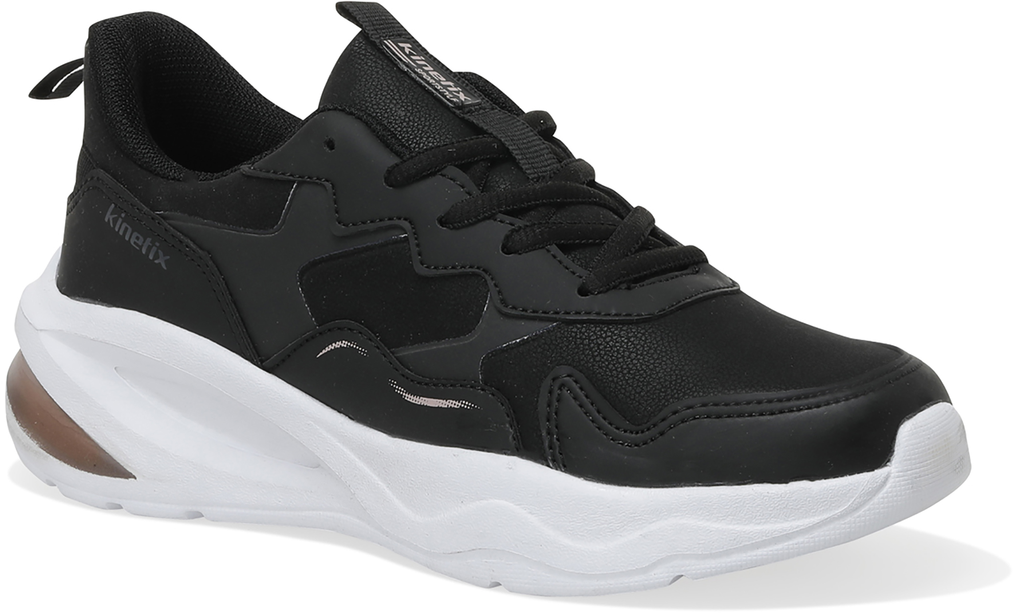 Кроссовки женские Kinetix BLACK SNEAKER JANE PU W 2PR черные 38 EU