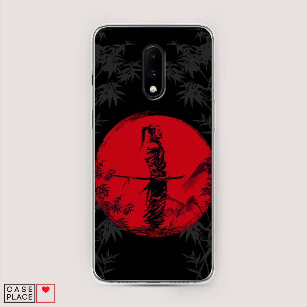 

Чехол на OnePlus 7 "Самурай на красном фоне", Черный;красный;серый, 150750-4