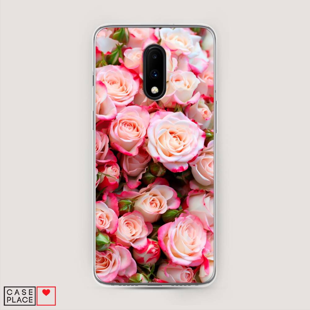 

Чехол на OnePlus 7 "Много роз", Розовый, 150750-2