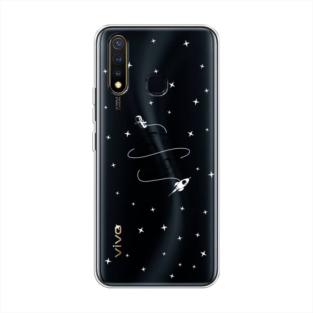 

Чехол на Vivo Y19 "Полет вокруг луны", Белый;серый;черный, 261950-2