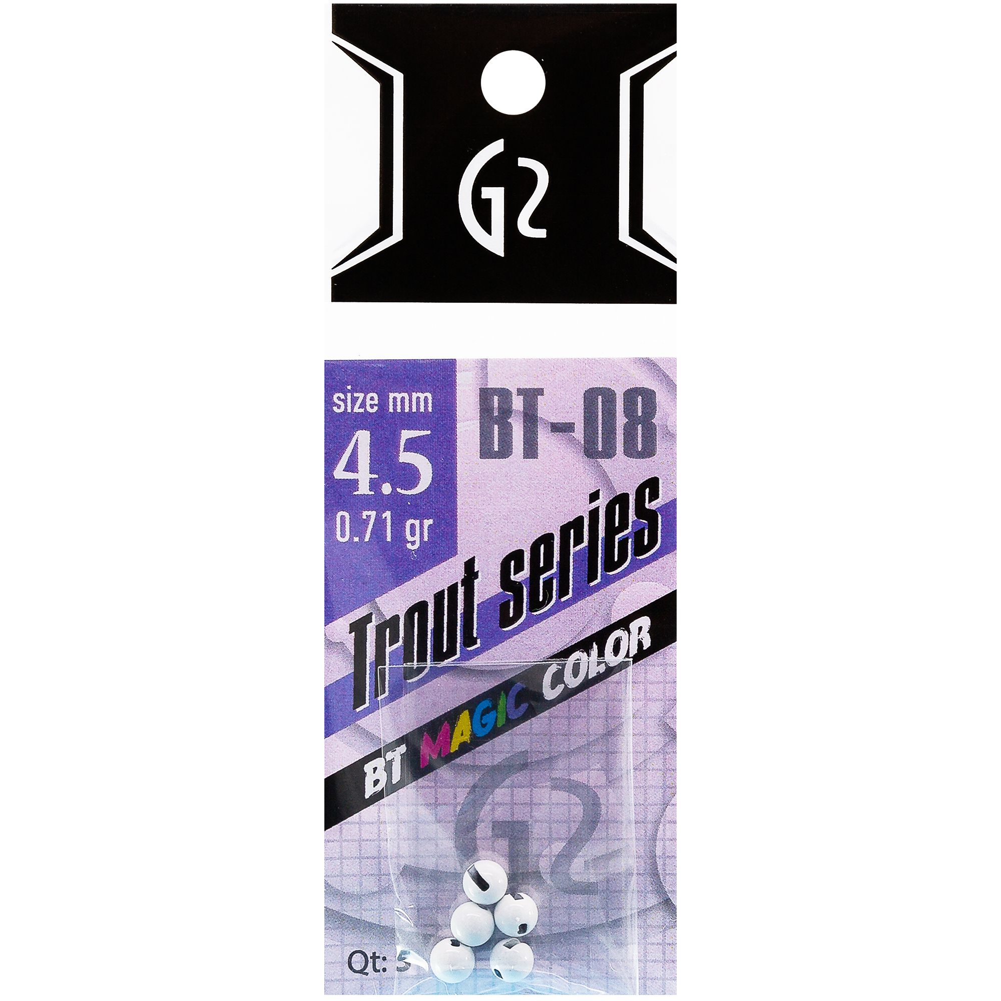 

Вольфрамовые грузила G2 Bt Magik Color 0.71 гр цвет Белый, 5 шт, Bt Magic Color