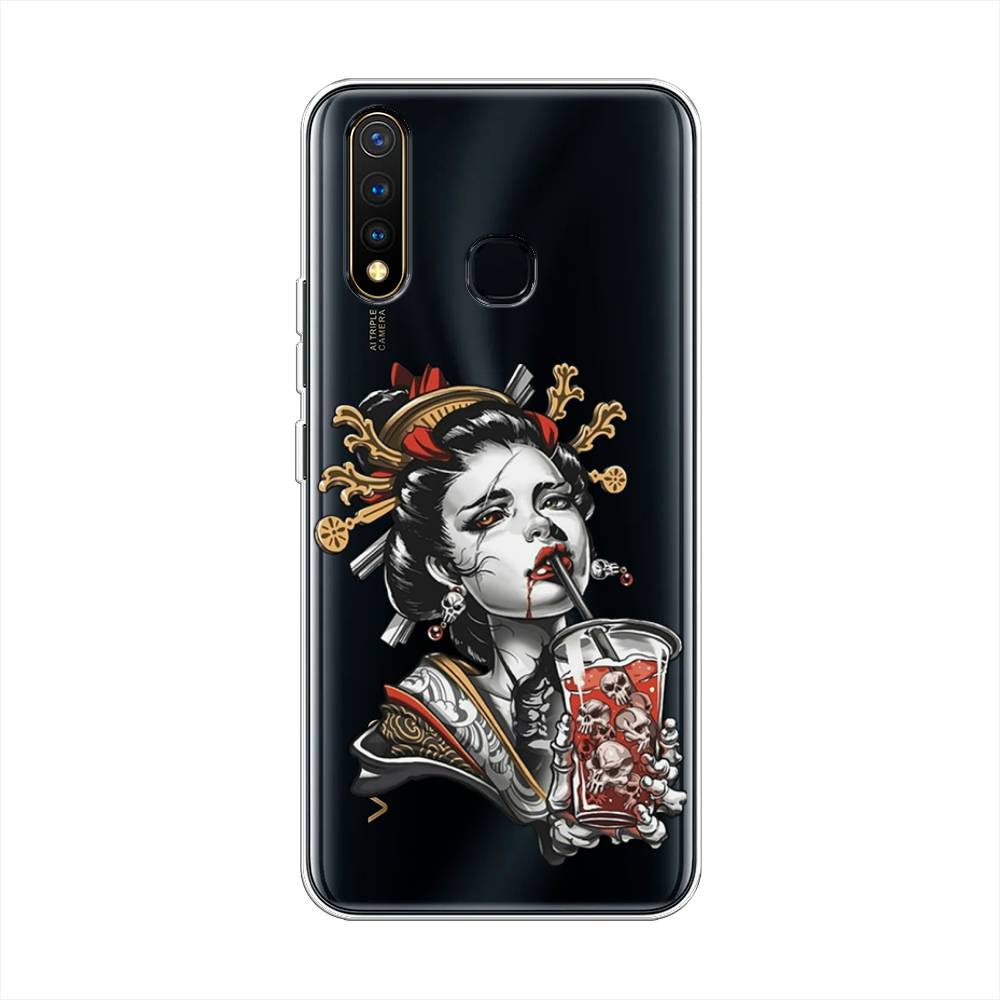 

Чехол для Vivo Y19 "Опасная гейша", Красный;черный;серый, 261950-4