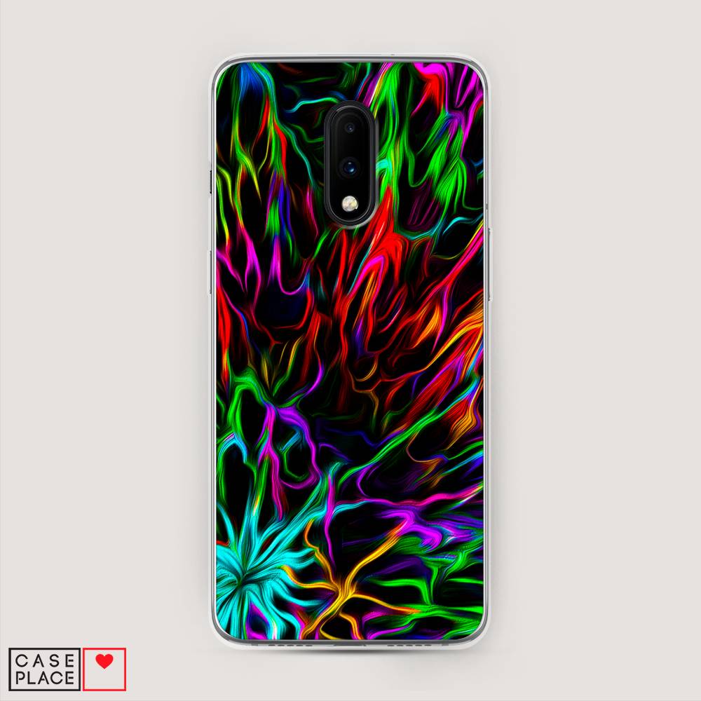 

Чехол на OnePlus 7 "Разноцветные разводы", Голубой;зеленый;оранжевый, 150750-3