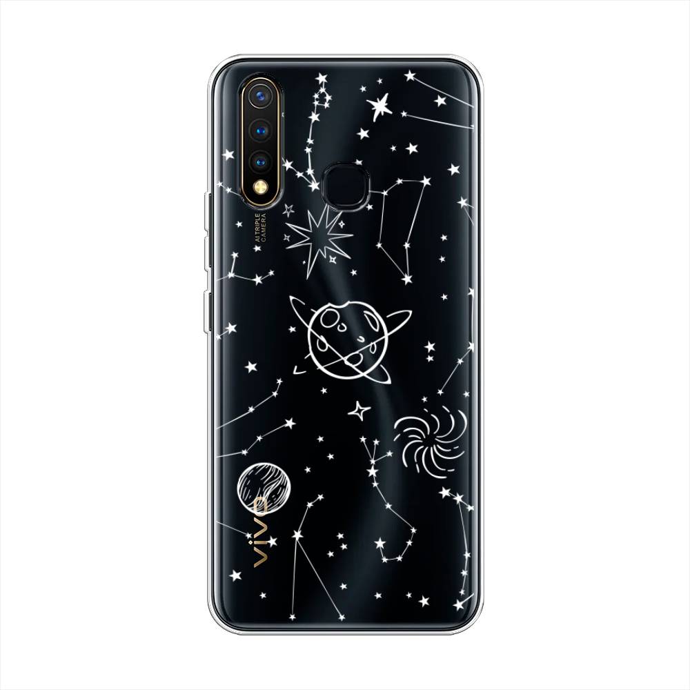 

Чехол на Vivo Y19 "Планеты в космосе", Белый, 261950-2