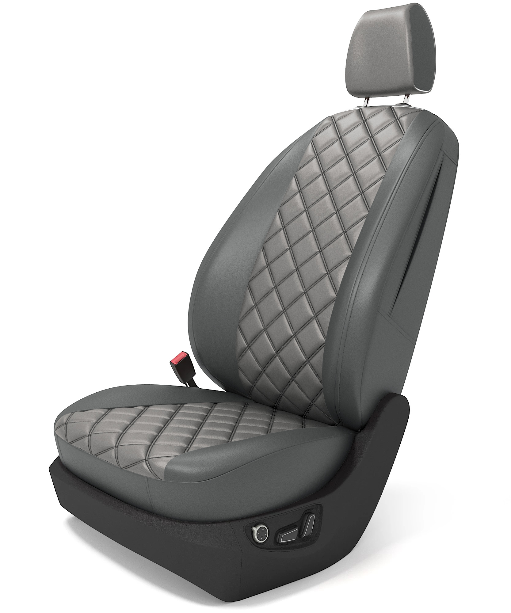 фото Чехлы на сиденья nissan terrano 3 d10 2014-2022/экокожа светло-серый + серый/двойной ромб b&m