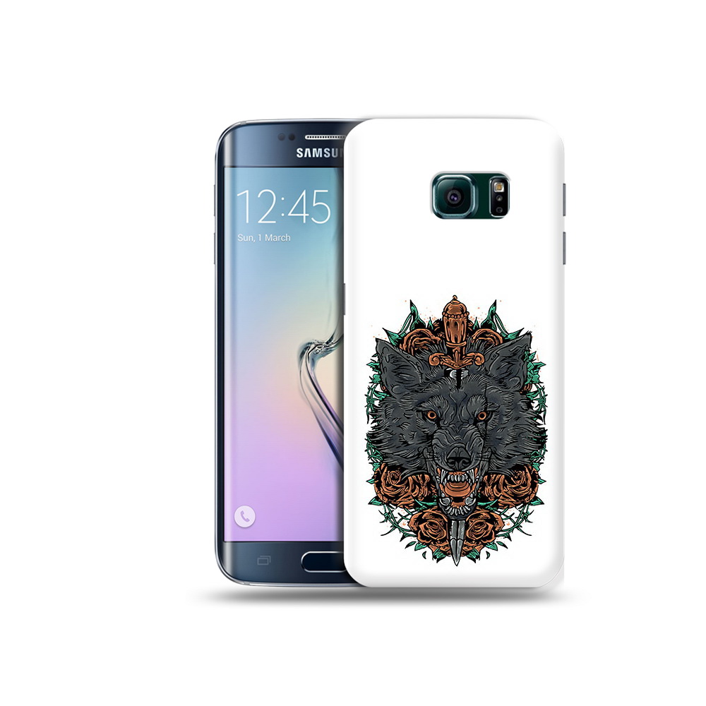 

Чехол MyPads Tocco для Samsung Galaxy S6 Edge красивый злой волк, Прозрачный, Tocco