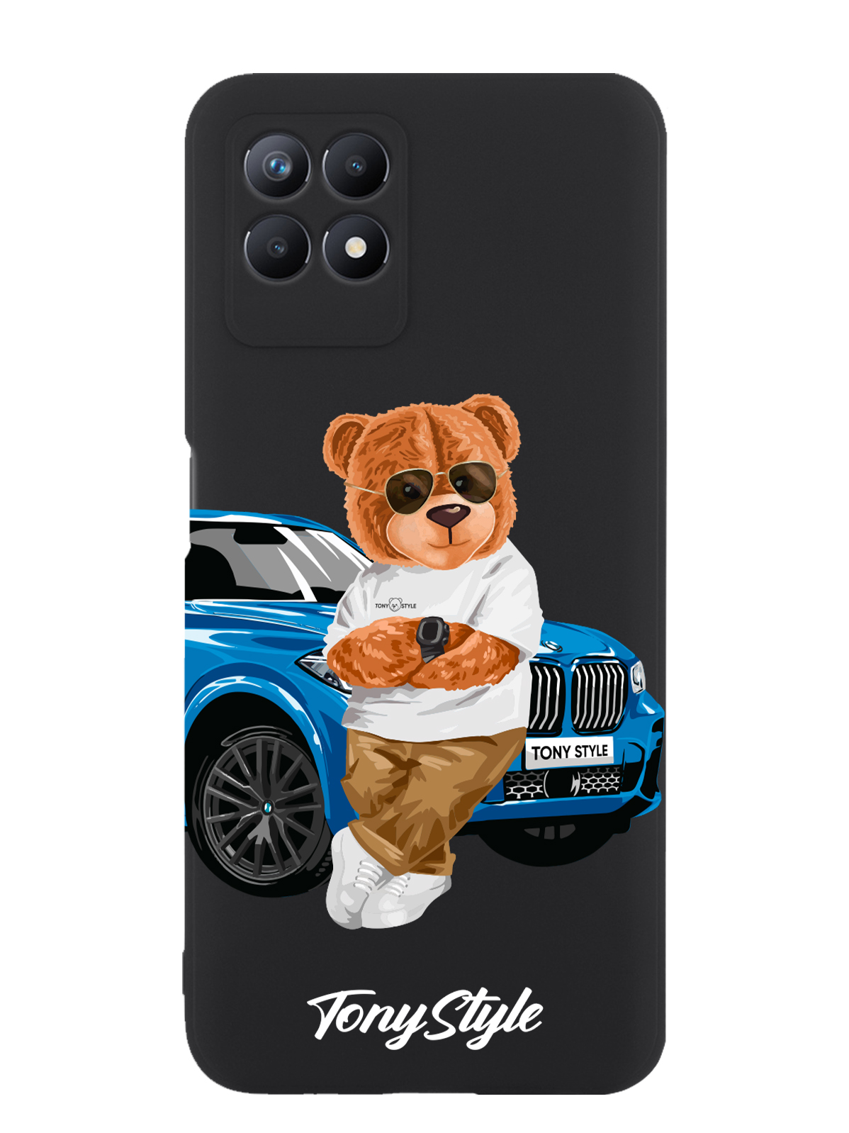 

Чехол Tony Style Realme 8i Tony Style с машиной, Голубой;коричневый;белый, Realme 8i Tony Style с машиной