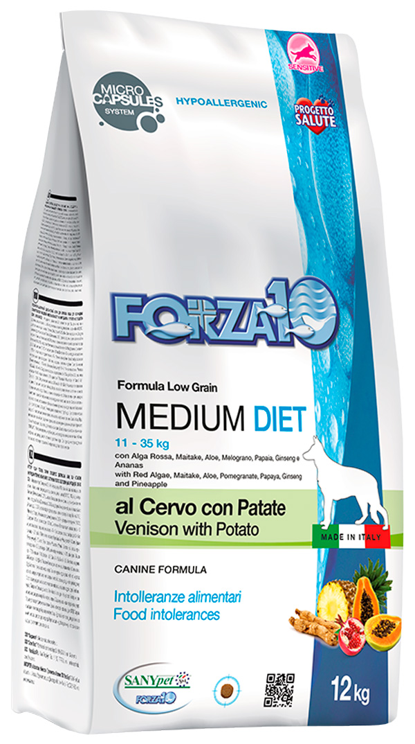 

FORZA10 FORZA10 DOG MEDIUM DIET монобелковый для взрослых собак средних пород при аллергии