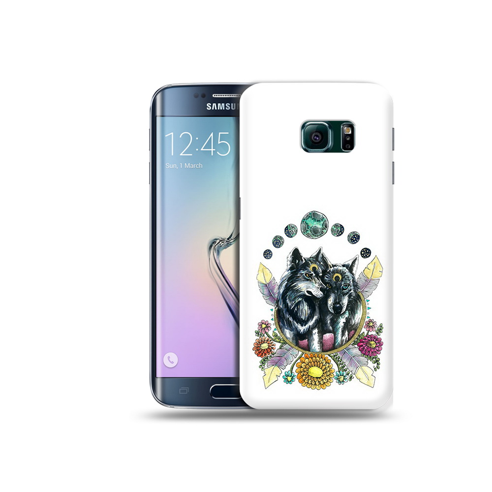 

Чехол MyPads Tocco для Samsung Galaxy S6 Edge красивые волки абстракция, Прозрачный, Tocco