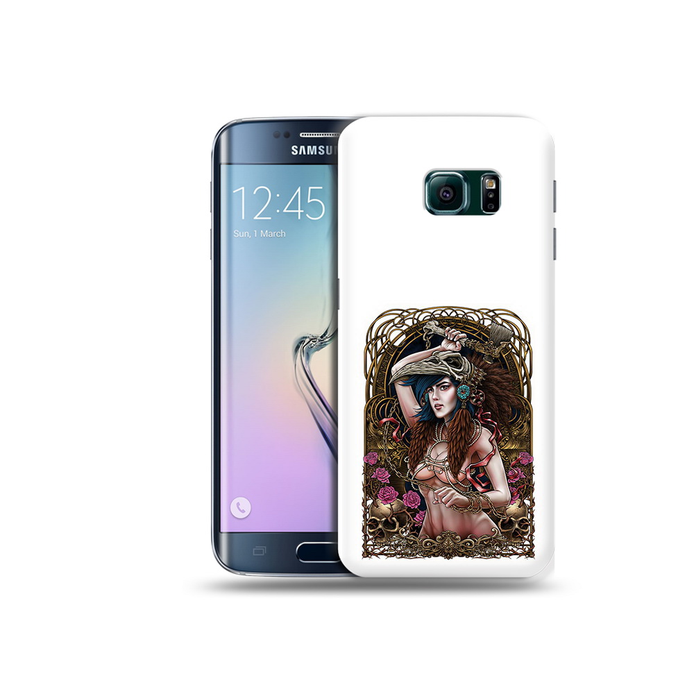 

Чехол MyPads Tocco для Samsung Galaxy S6 Edge красивая девушка рисунок, Прозрачный, Tocco