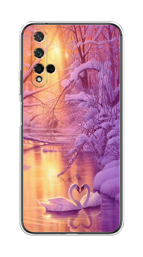 

Чехол на Honor 20/Huawei Nova 5T "Зима 1", Фиолетовый;желтый, 69550-2