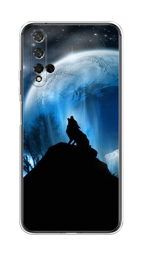 

Чехол на Honor 20/Huawei Nova 5T "Волк 2", Синий;черный;белый, 69550-1