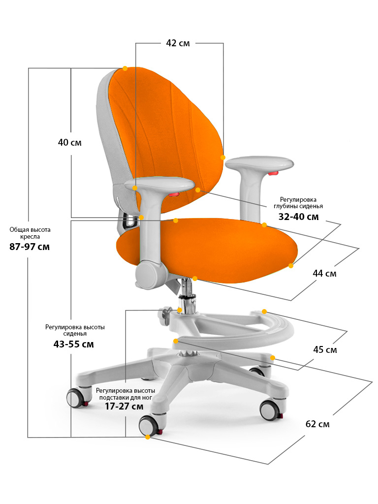 Детское кресло ErgoKids Mealux Mio Y-407 OR оранжевый