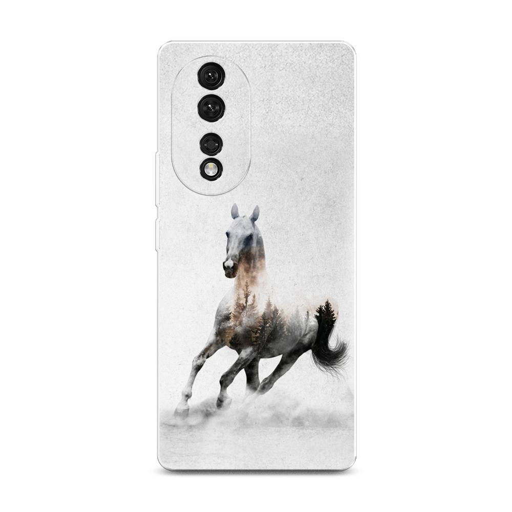 

Чехол Awog на Honor 80 "Лошадь лес", Серый;черный, 6120350-2