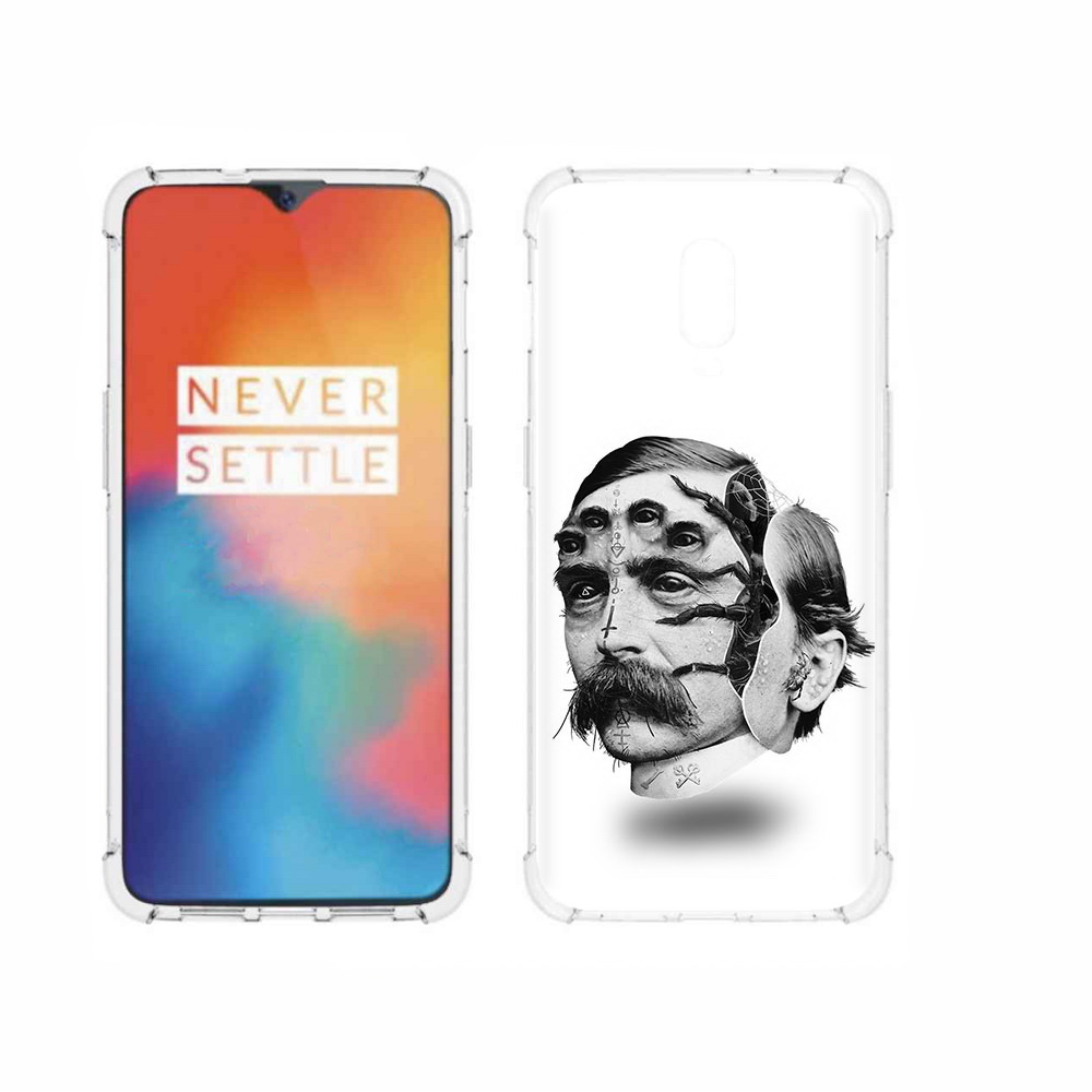 

Чехол MyPads Tocco для OnePlus 6T страшное лицо мужчины, Прозрачный, Tocco