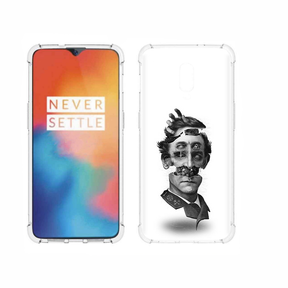 

Чехол MyPads Tocco для OnePlus 6T страшное лицо абстракция, Прозрачный, Tocco