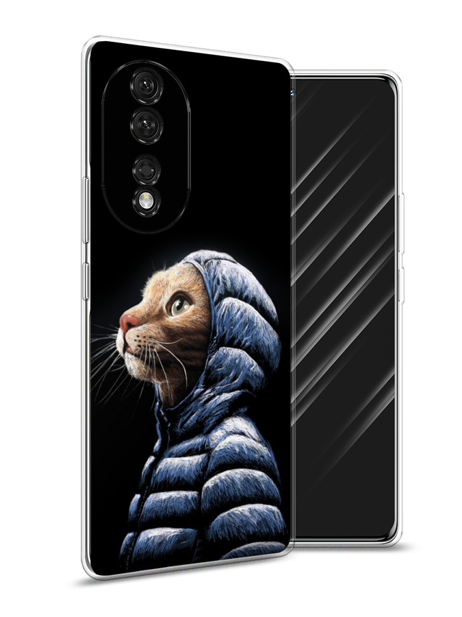 

Чехол Awog на Honor 80 "Кот в капюшоне", Черный;бежевый;синий, 6120350-2