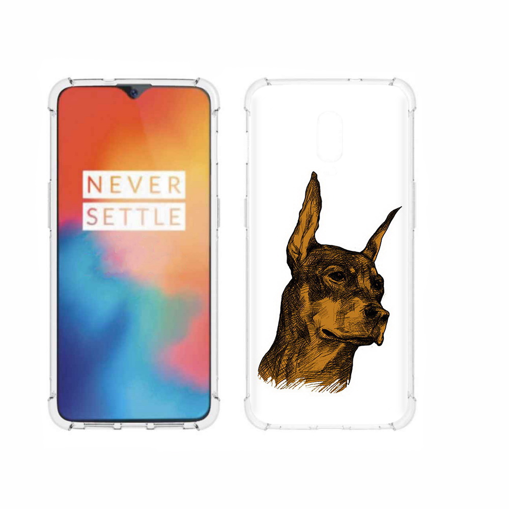

Чехол MyPads Tocco для OnePlus 6T скетч доберман, Прозрачный, Tocco
