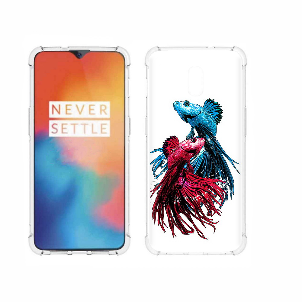 

Чехол MyPads Tocco для OnePlus 6T рыбы петушки, Прозрачный, Tocco