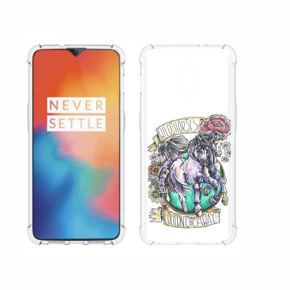 

Чехол MyPads Tocco для OnePlus 6T рисунок коней в цветах, Прозрачный, Tocco