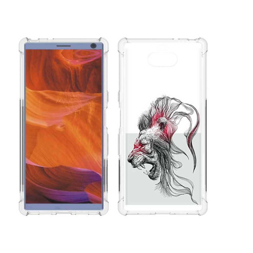 

Чехол MyPads Tocco для Sony Xperia 10 Plus разъяренный лев, Прозрачный, Tocco