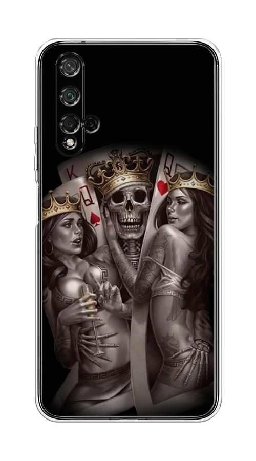 

Чехол на Honor 20/Huawei Nova 5T "Карты король и королевы", Серый;желтый, 69550-6