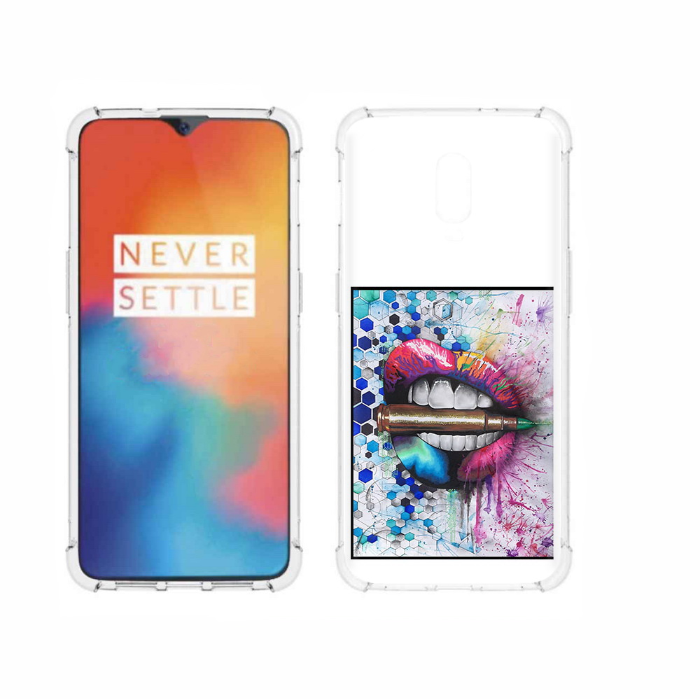 

Чехол MyPads Tocco для OnePlus 6T разноцветные губы с пулей, Прозрачный, Tocco