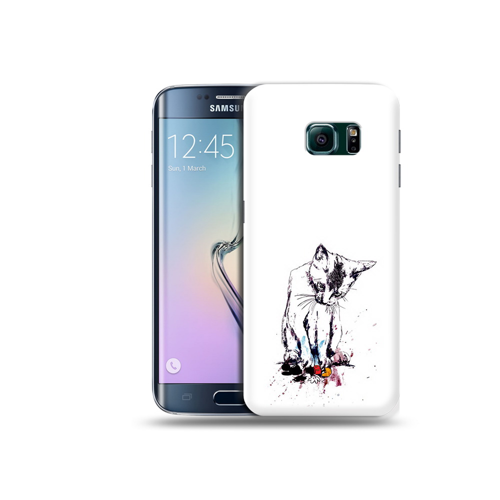 

Чехол MyPads Tocco для Samsung Galaxy S6 Edge кот и микки, Прозрачный, Tocco