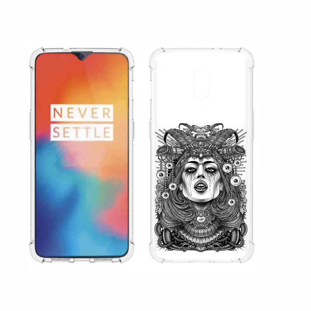 

Чехол MyPads Tocco для OnePlus 6T портрет девушки черно белый, Прозрачный, Tocco