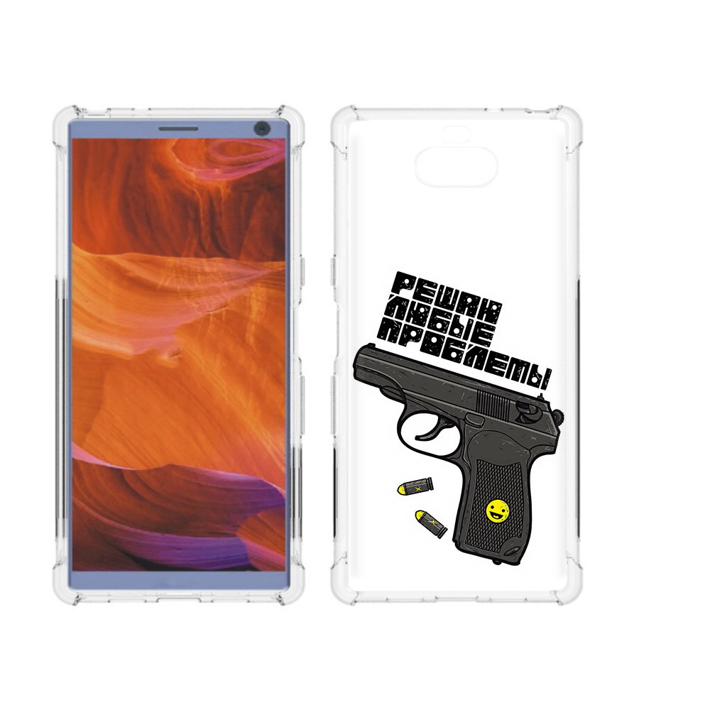 

Чехол MyPads Tocco для Sony Xperia 10 Plus пистолет против проблем, Прозрачный, Tocco